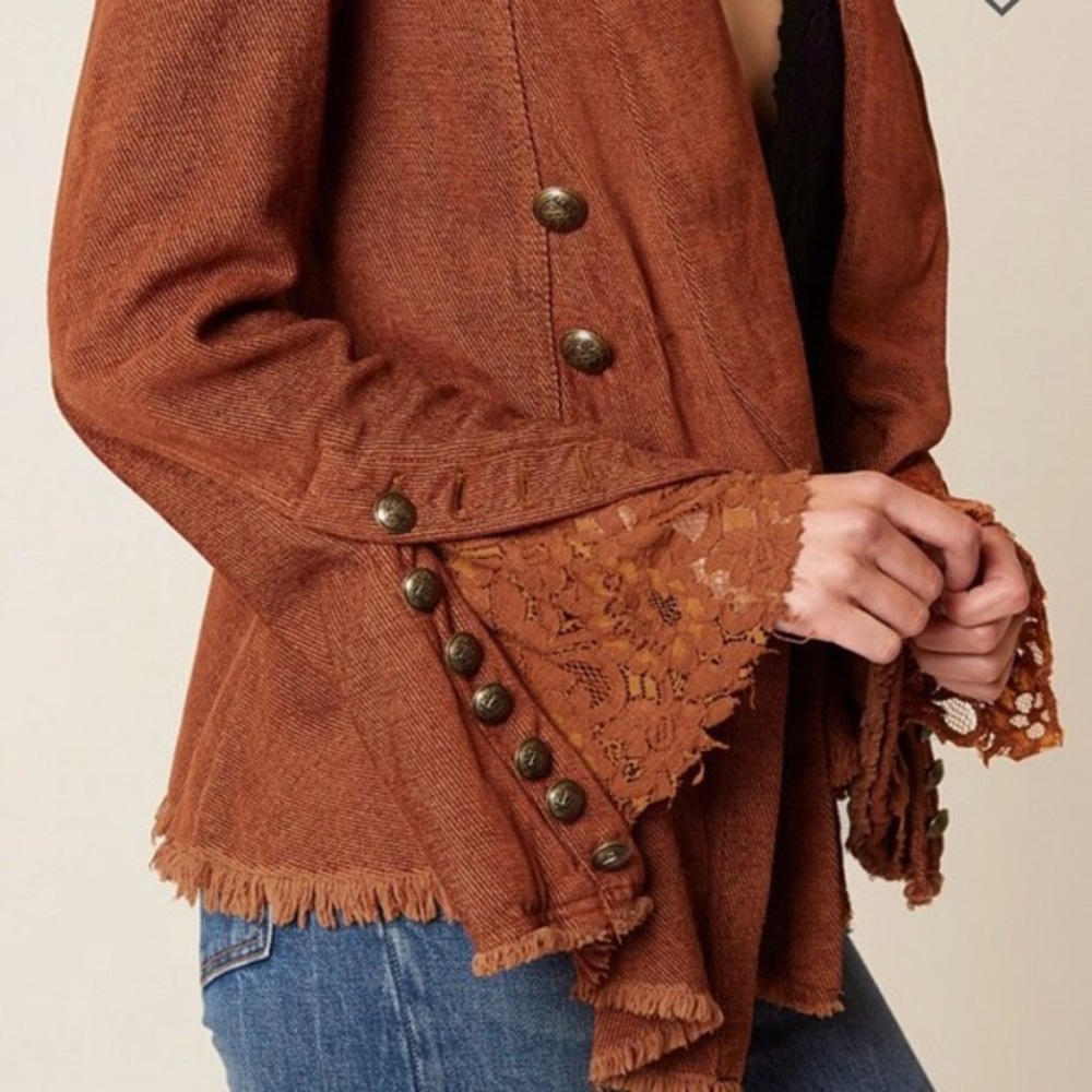 Free People Flared Sleeve Velvet Blazer